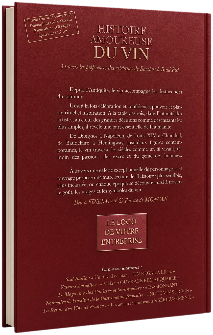 4e de couverture du livre Histoire Amoureuse du Vin en relief